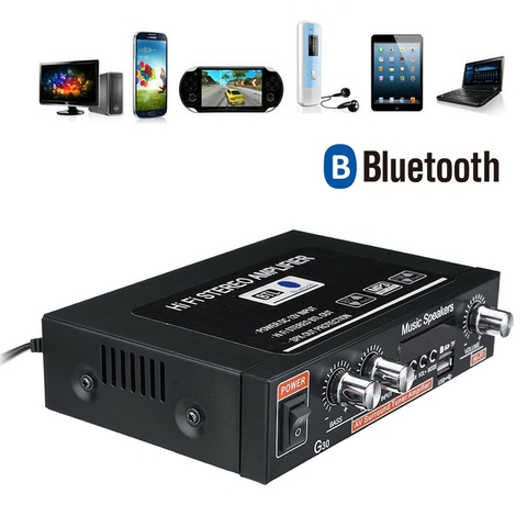 Amplificador de sonido de alta fidelidad para coche, reproductor de Radio FM Universal G30 con Bluetooth, compatible con SD / USB / DVD / MP3 con mando a distancia ► Foto 1/6