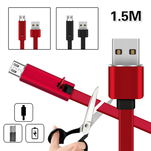 Cable USB de 1,5 M, Cable Micro USB tipo C, cargador de teléfono móvil Reborn para Samsung y Huawei ► Foto 1/6