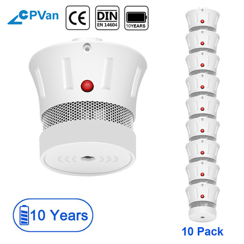Detector de humo CPVan FSD002, protección contra incendios EN14604, certificado CE, 10 años de batería, Detector de incendios, Sensor de humo, alarma contra incendios para el hogar ► Foto 1/6