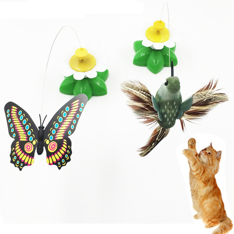 Lindo eléctrico rotatorio de mariposa pájaro perro gato gracioso juguetes juguete para rascar para gato pequeño perro gatos de inteligencia que contengan ► Foto 1/5