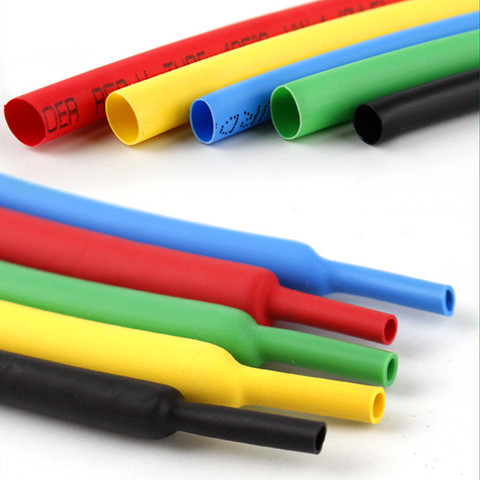 Tubo termorretráctil de alambre, Tubo termorretráctil de 5 metros, 2:1, Negro, Rojo transparente, blanco, amarillo, verde, azul, 1mm, 2mm, 3mm, 4mm, 5mm, 6mm ► Foto 1/6