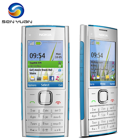 Nokia-teléfono X2-00 Original X2, desbloqueado con Bluetooth, FM, JAVA, 5MP, teclado Inglés/ruso/hebreo/Árabe ► Foto 1/6