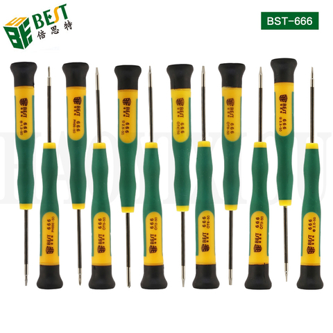 BST-666 juego de destornilladores de precisión 12 en 1 Torx T2,T3,T4,T5,T6,T8,Phillips PH00,PH000,Pentalobe 5-Point 0,8, 1,2, ranurado 2,0, Y2.5 ► Foto 1/6