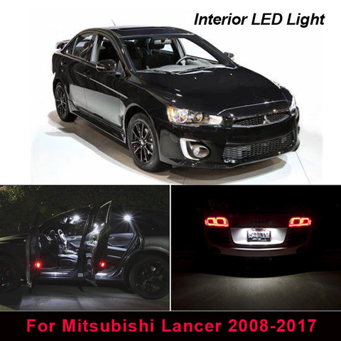 Juego de luz LED blanca de xenón para coche, Bombilla para techo de maletero, placa de matrícula, 8X, para Mitsubishi Lancer 2003-2012 ► Foto 1/6