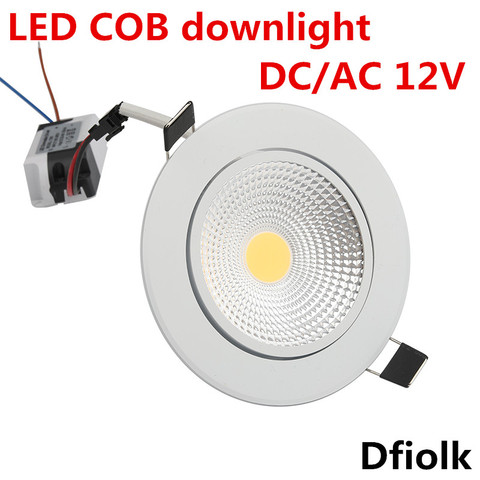 LED Downlight LED Super brillante luz lez empotrada regulable COB 5W 7W 9W 12W llevó la luz del punto LED de decoración lámpara de techo AC/DC 12V ► Foto 1/6