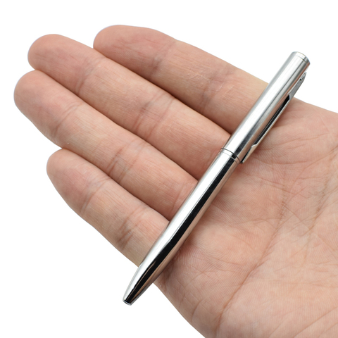 Mini bolígrafo de Gel Metal 0,7mm punto tinta azul y negra de recarga de tamaño de bolsillo portátil pequeña suministros de escritura papelería regalo ► Foto 1/6