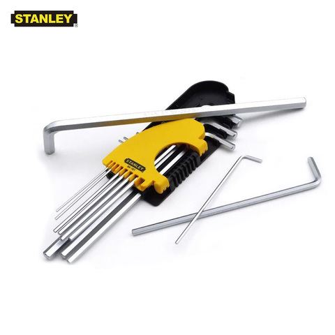 Stanley 12 unids/set corto largo allen clave pulgadas 1/16 de 5/64 de 3/32 a 3/8 vástago hexagonal extremo plano imperial llave hexagonal de S2 de acero ► Foto 1/5