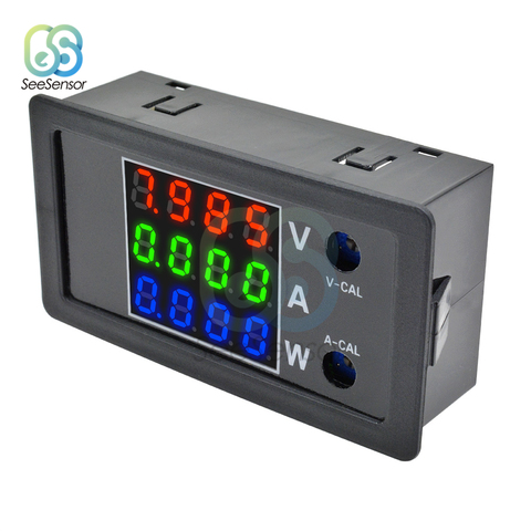 Medidor de potencia de voltaje de alta precisión, medidor de voltaje de CC 0-100V 10A 1000W 0,28 
