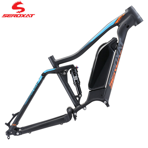 SEROXAT-Marco para bicicleta de montaña, hecho de aleación de aluminio híbrido, AM 27,5 29er MTB DH, con amortiguador trasero de 150mm y motor de bici eléctrica de 1000W ► Foto 1/6