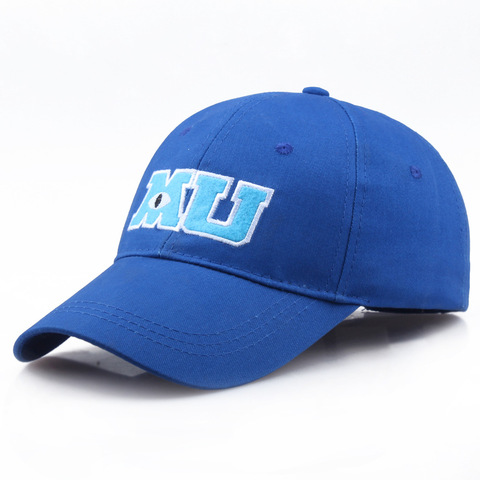 Gorra de béisbol de una pieza con bordado con letras de la Universidad de Los Monster, sombrero de béisbol azul, gorras de béisbol para el sol, Sulley, Mike MU, novedad de 2022 ► Foto 1/5
