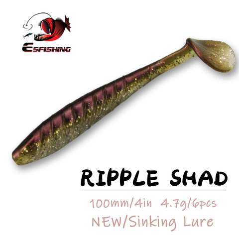 ESFISHING de señuelo de pesca Ripple 100mm 4,7g 6 uds señuelo de pesca de carpa Pike mar aparejos de pesca lubina 2022 ► Foto 1/6