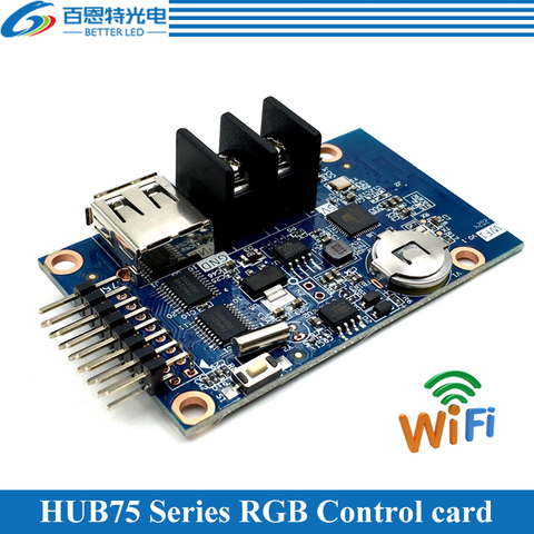 HD-WF1 asíncrono de 640W x 32H, 320x64 píxeles, 1 x HUB75 RGB, pantalla LED pequeña de siete colores, tarjeta de control WIFI ► Foto 1/4