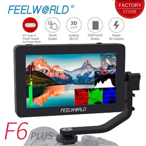 FEELWORLD F6 PLUS 5,5 pulgadas 3D LUT pantalla táctil 4 K HDMI Monitor Full HD 1920x1080 IPS Cámara campo monitor para cámaras Nikon ► Foto 1/6