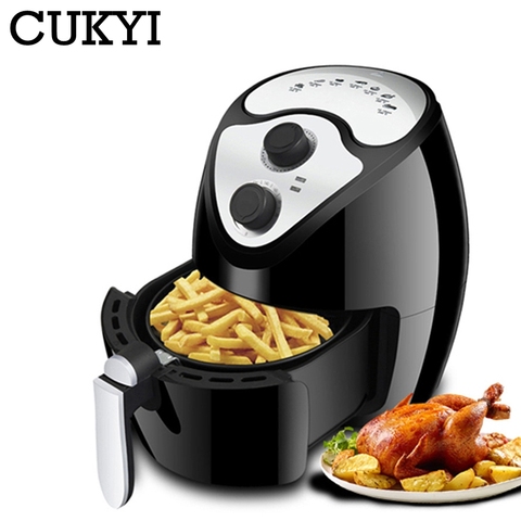 CUKYI 2.6L sin aceite Freidora eléctrica Freidora automática fabricante de patatas fritas inicio Freidora torta carne hornear 220 V ► Foto 1/2