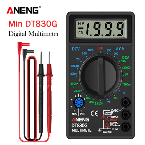 ANENG DT830G multímetro Digital de bolsillo residencial metros AC/DC voltímetro Transistor probador de resistencia de capacitancia ► Foto 1/6