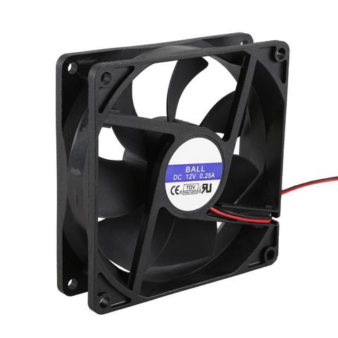 Ventilador de refrigeración para CPU, funda de ordenador, 92mm x 92mm x 25mm, CC de 12V, 2 pines, 65.01CFM ► Foto 1/6