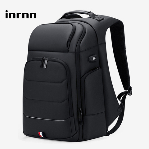 Inrnn-mochila impermeable de gran capacidad para hombre, bolso de viaje de negocios de 15,6 pulgadas, para ordenador portátil, mochilas con carga USB ► Foto 1/6