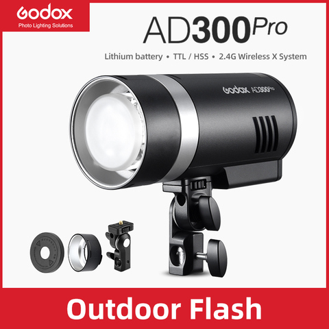 En Stock Godox AD300Pro al aire libre luz de Flash 300Ws TTL 2,4G 1/8000 HSS con batería para Canon Nikon Sony Fuji Olympus Pentax ► Foto 1/6