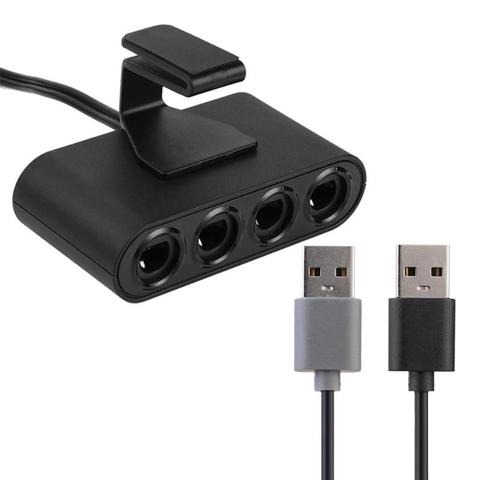 4 puertos para GC juego de cubo controlador convertidor adaptador USB para Nintendo Wii U Switch adaptador de PC con función de Turbo doméstico ► Foto 1/6