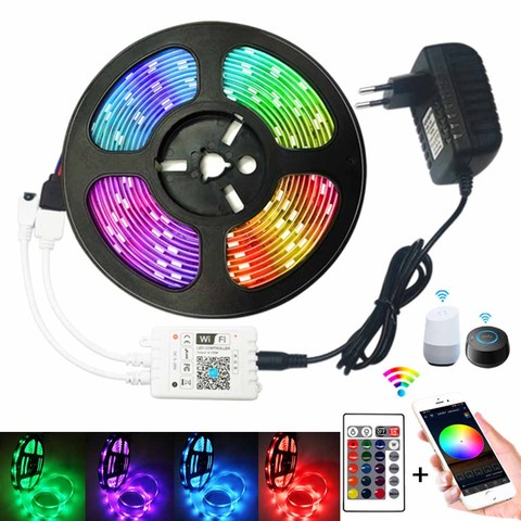 Tira de luces LED con WiFi, 15M, 20M, RGB, resistente al agua, 5M, 10M, diodo, Control de 12V CC ► Foto 1/6