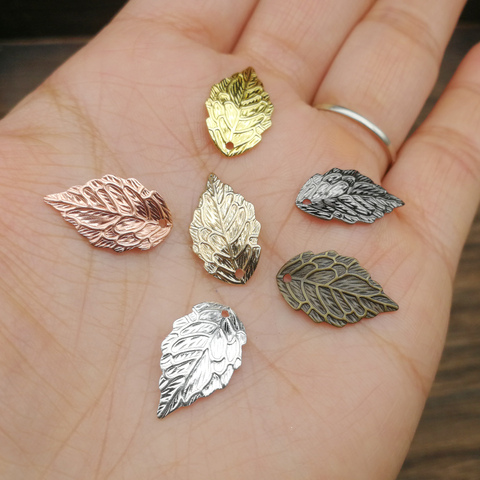 Pendiente de hoja con estampado de cobre, dijes, abalorios flotantes para fabricación de joyas, accesorios de Metal hechos a mano para el cabello ► Foto 1/6