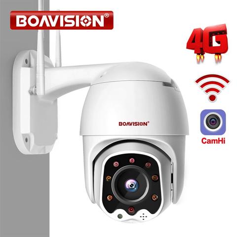 Cámara IP wifi 4G tarjeta Sim 1080P domo de la cámara inalámbrica PTZ 2MP CCTV seguridad ONVIF IR al aire libre 30M Audio bidireccional P2P CamHi ► Foto 1/6