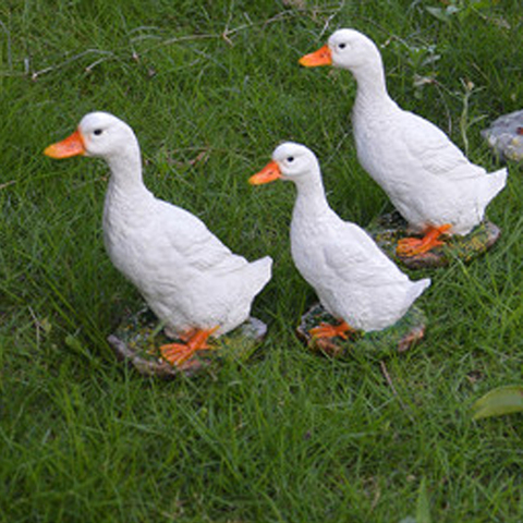 Figura de escultura de patos de resina Multicolor para el hogar, adorno de jardín, regalo de decoración ► Foto 1/6