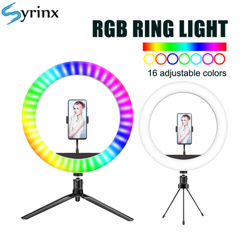 Anillo de luz LED RGB para Selfie 16 colores, 10 pulgadas, 26cm, trípode con iluminación para teléfono TikTok, YouTube, soporte en vivo ► Foto 1/6