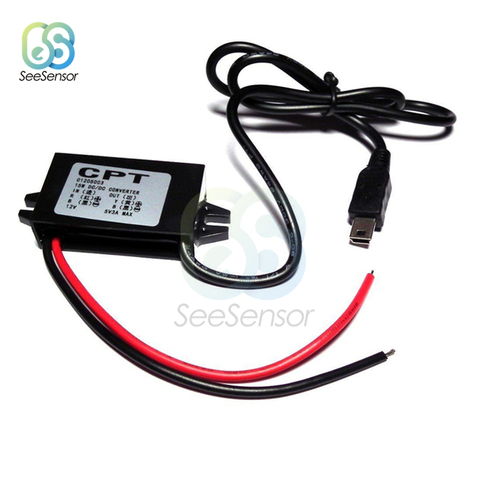 Adaptador de salida de fuente de alimentación de bajo calor para coche, regulador de potencia de 12V CC/CC a 5V, 3A, 15W, Mini USB ► Foto 1/4