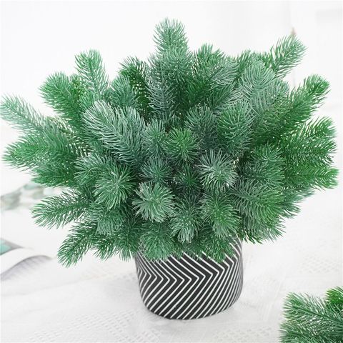 Ramas de aguja de pino Artificial para decoración de boda, 16 tenedores, flores falsas, plantas, árbol de Navidad, manualidades DIY, regalo para niños ► Foto 1/5