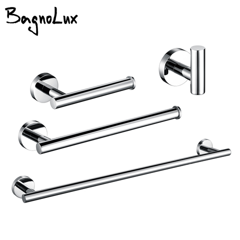 BagnoLux-gancho de pared cromado de acero inoxidable, soporte de papel higiénico, barra de anillo de toalla, accesorios de baño autoadhesivos ► Foto 1/6