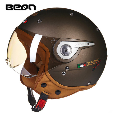 BEON B-110-casco de Moto rcycle, protector de cara abierta, Retro, para motocross, vintage, 3/4 ► Foto 1/1