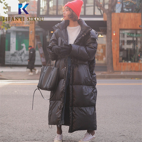 Chaqueta de Invierno para mujer, Parkas largas con capucha de alta calidad, abrigo grueso y cálido, chaquetas sueltas, Parka, abrigo de invierno de estilo coreano ► Foto 1/6