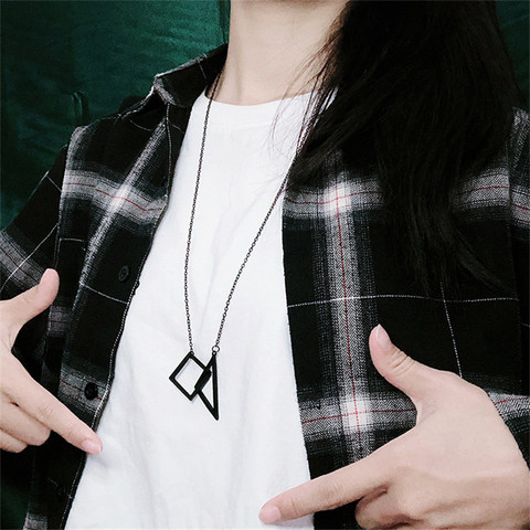 MS accesorios venta al por mayor triángulo geométrico suéter cadena para hombres y mujeres ► Foto 1/6