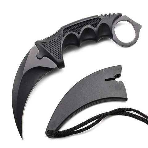 Cuchillo fijo de caza CS GO Karambit, combate táctico, supervivencia, cuchillo de cuello, caza, autodefensa al aire libre ► Foto 1/6