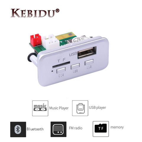 Kebidu Mini inalámbrico Bluetooth 5,0 placa decodificadora de MP3 Módulo de Audio 12V MP3 reproductor de música WMA USB FM TF Radio AUX Radio de coche ► Foto 1/6
