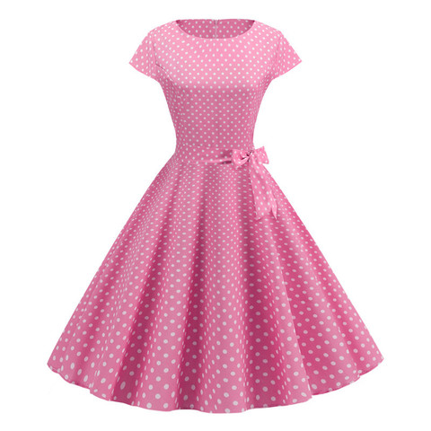 Vestidos de verano para mujeres 2022 traje Vintage 1950s 60s Pin Up gran fiesta de Swing Ropa de Trabajo Rockabilly vestido blanco Polka Dot Vestidos ► Foto 1/6