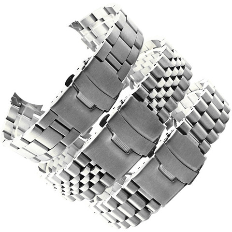 Correa de acero inoxidable para reloj de hombre y mujer, accesorio de extremo curvado sólido de 20mm y 22mm, pulsera de Metal para reloj Seiko ► Foto 1/6