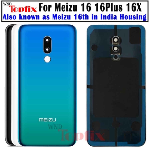 Funda trasera de cristal para meizu 16, carcasa de repuesto para meizu 16 plus, cubierta de batería con adhesivo 16x ► Foto 1/6