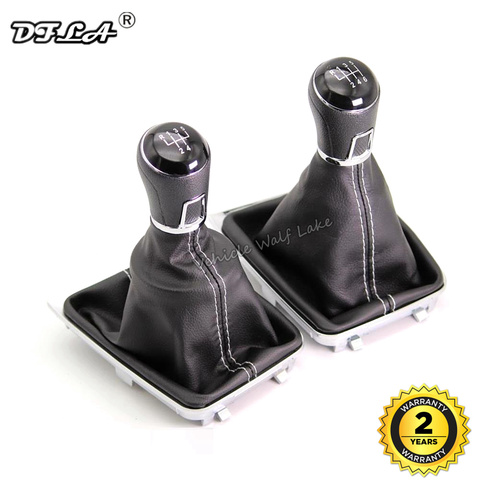 Perilla de palanca de cambios para coche, vara con engranajes de 5 velocidades y 6 velocidades, bota de cuero, 7 para VW Golf, Golf MK7, A7, GTI, GTD R, 2013, 2014, 2015, 2016, 2017 ► Foto 1/6