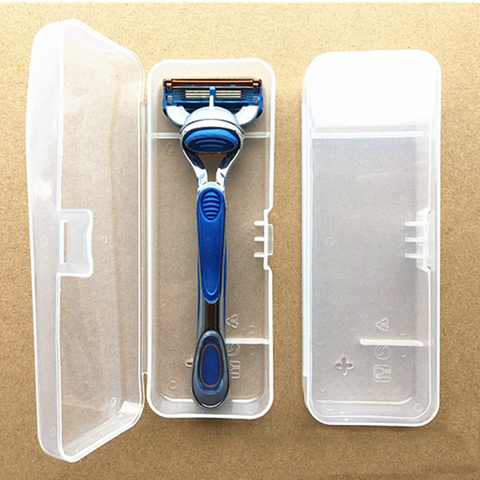 Caja de almacenamiento Universal para afeitadora masculina, caja de plástico totalmente transparente con mango, respetuoso con el medio ambiente, de alta calidad ► Foto 1/6