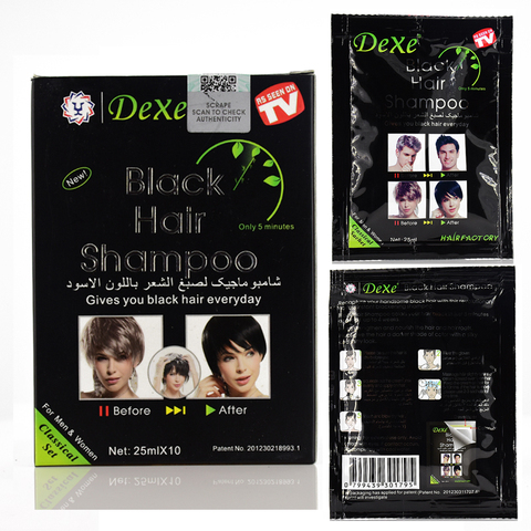 Dexe-champú para el pelo negro, Color blanco, se convierte en Color negro, solo 5 minutos, 2 uds/lote, depilación gris para hombres y mujeres 10 Uds. ► Foto 1/4