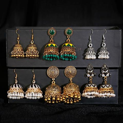Pendientes Piercing de Jhumka para mujer, joyería india, accesorios para mujer, pendiente de tuerca a la moda, anillos para oreja de boda ► Foto 1/6