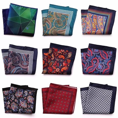 YISHLINE-pañuelos para hombre de seda cuadrados de bolsillo, pañuelos para el pecho de Cachemira Floral, accesorios para traje ► Foto 1/6