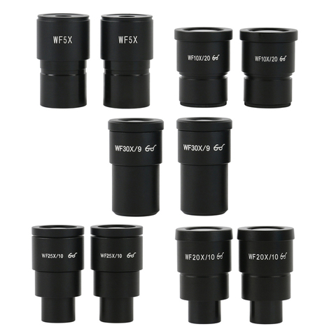 Gafas WF5X WF10X WF15X WF20X WF25X WF30X, tamaño de montaje de Campo Ancho, accesorios de microscopio de 30mm, 1 par ► Foto 1/6