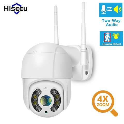 Cámara domo Hiseeu 1080P WIFI IP PTZ 2MP ONVIF cámara de seguridad impermeable al aire libre CÁMARA DE VELOCIDAD tarjeta SD inalámbrica IP cámara de visión remota ► Foto 1/6