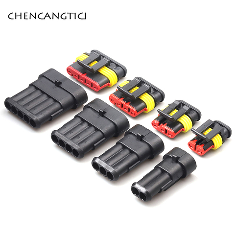 1 Set 1, 2, 3, 4, 5, 6 Pin forma supersello AMP conector eléctrico automotriz impermeable lámpara de xenón conector macho y hembra para coche ► Foto 1/6