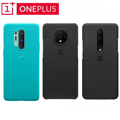 Para Oneplus 7/7 Pro/6 6 T/5/5 T 100% Original oficial OnePlus auténtica arenisca mate funda de piel trasera delgada ► Foto 1/6