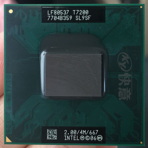 Intel-CPU para ordenador portátil, procesador intel Core 2 Duo T7200, 4M, 479 caché/2,0 GHz/667/Dual-Core ► Foto 1/1