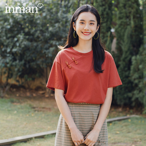 INMAN-Camiseta de manga corta de algodón puro estilo chino, novedad de verano, 2022 ► Foto 1/5